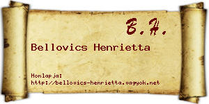 Bellovics Henrietta névjegykártya