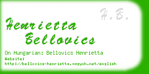 henrietta bellovics business card